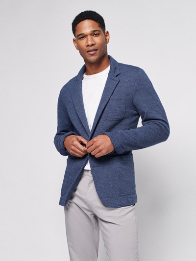 Faherty Inlet Slim Fit Knit Blazer In Deep Navy Melange