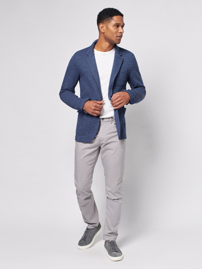 Shop Faherty Inlet Knit Blazer In Deep Navy Melange