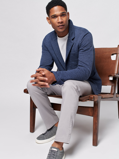 Faherty Inlet Slim Fit Knit Blazer In Deep Navy Melange