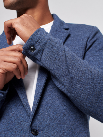 Faherty Inlet Slim Fit Knit Blazer In Deep Navy Melange