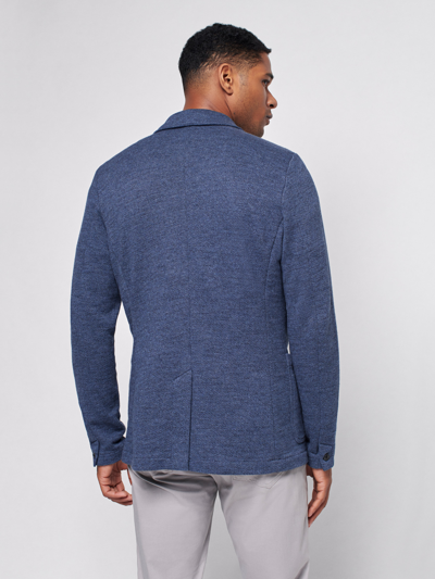 Shop Faherty Inlet Knit Blazer In Deep Navy Melange