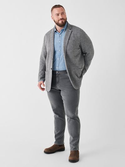 Shop Faherty Inlet Knit Blazer In Medium Grey Melange