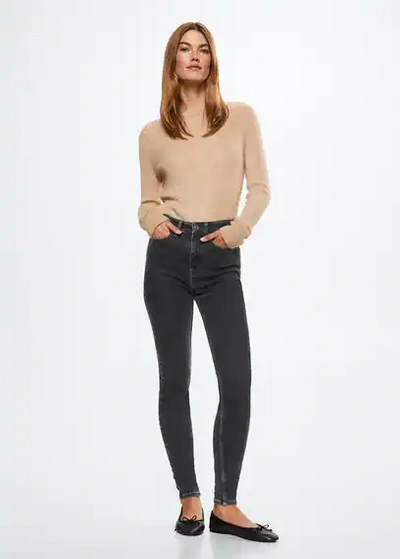 Mango Soho High-waist Skinny Jeans Open Grey | ModeSens
