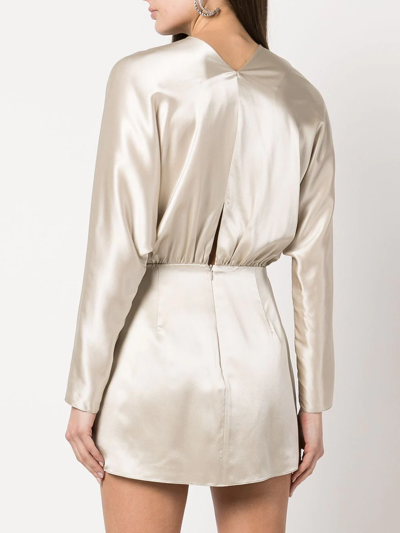 Shop Michelle Mason Twist-detail Silk Dress In White