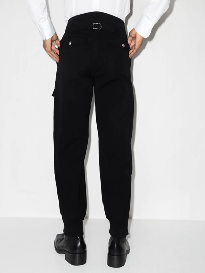 Alexander Mcqueen Black Cargo Cotton Track Pants In Schwarz