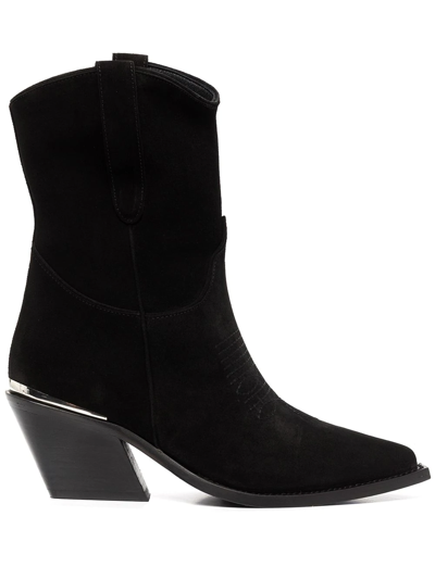 Shop Anine Bing Tania Suede Boots In Black
