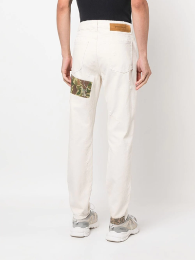 Shop Palm Angels Palm Tree-patch Straight-leg Jeans In Nude