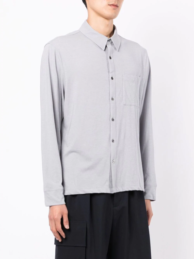 Shop James Perse Long-sleeve Knitted Shirt In Grey