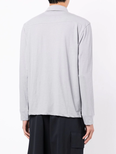 Shop James Perse Long-sleeve Knitted Shirt In Grey