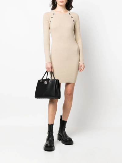 John Richmond Button-embellished Detail Dress In Neutrals