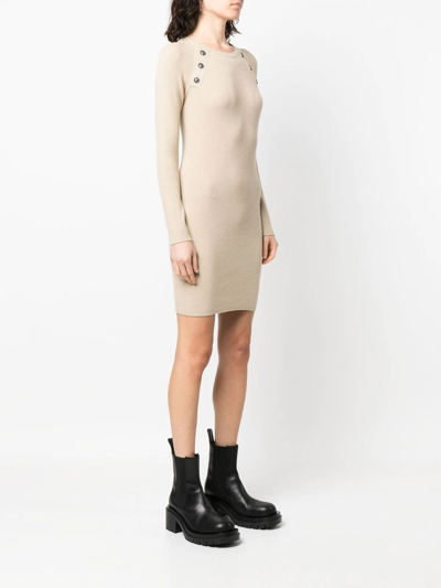 John Richmond Button-embellished Detail Dress In Neutrals