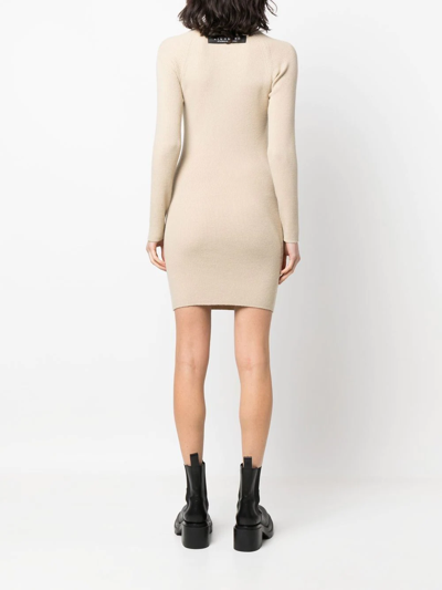 John Richmond Button-embellished Detail Dress In Neutrals
