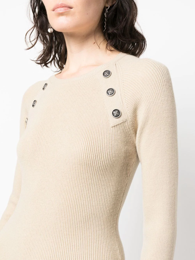 John Richmond Button-embellished Detail Dress In Neutrals