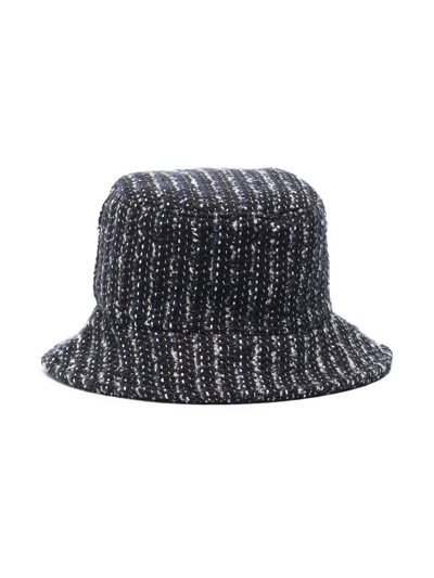 Shop Maison Michel Jason Tweed Bucket Hat In Schwarz