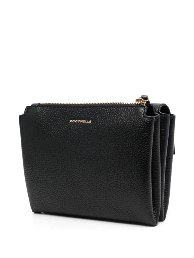 Shop Coccinelle Arlettis Pebbled-leather Box Bag In Schwarz