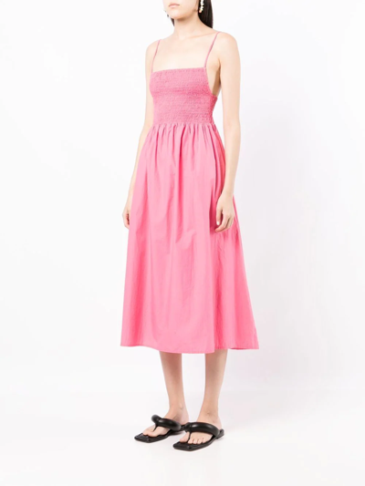 Shop Faithfull The Brand Ruched Bryssa Mini Dress In Rosa