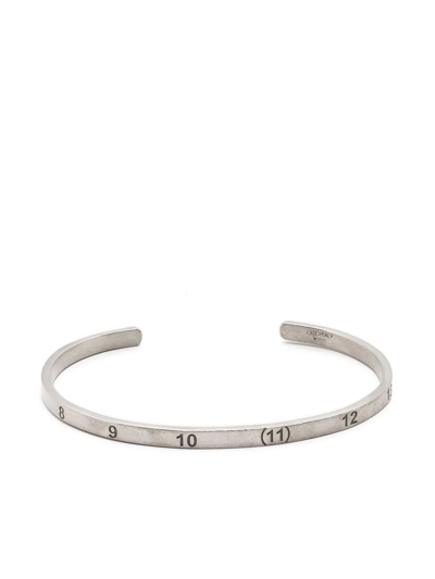 Shop Maison Margiela Numbers Cuff Bracelet In Silber