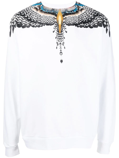 Shop Marcelo Burlon County Of Milan Grizzly Wings Long-sleeve T-shirt In Weiss