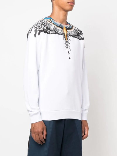 Shop Marcelo Burlon County Of Milan Grizzly Wings Long-sleeve T-shirt In Weiss