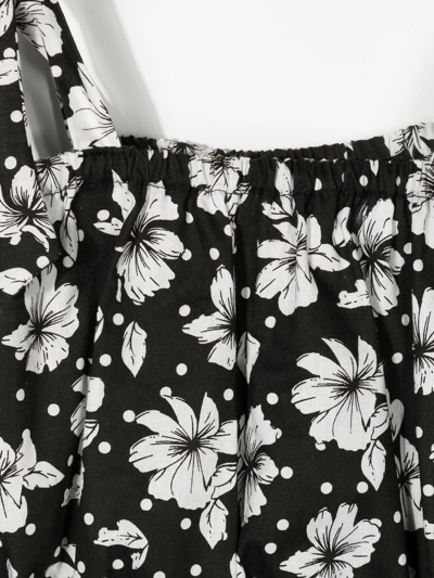 Little Bambah Floral-print Ruffled Vest In Schwarz