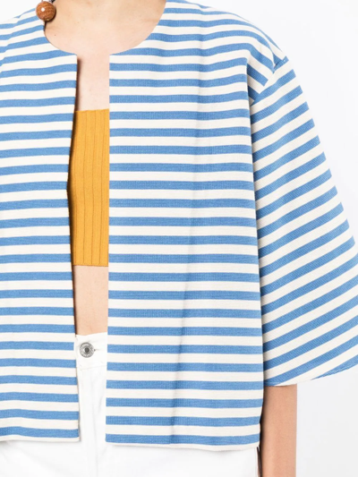 Shop Bambah Arayes Striped Jacket In Blue