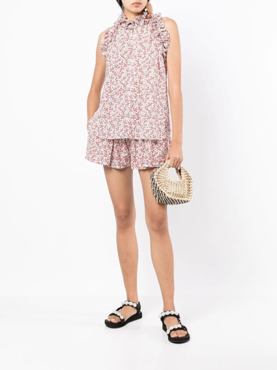 Bambah Floral-print Shorts In Red