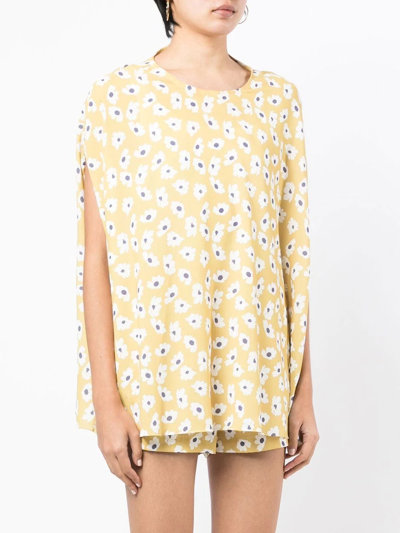 Shop Bambah Daisy-print Tunic Top In Yellow