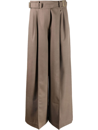 Shop Rejina Pyo Wide-leg Tailored Trousers In Brown