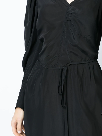 Shop Rejina Pyo Long-puff Sleeve Midi Dress In Black