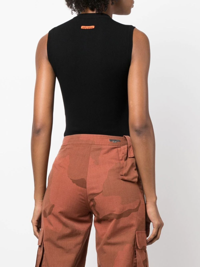 Heron Preston Embroidered-slogan Sleeveless Top In Schwarz