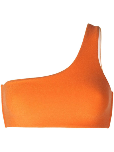 Shop Faithfull The Brand Recoletta One-shoulder Bikini Top In Orange