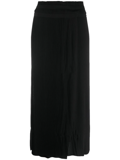 Shop Henrik Vibskov High-waisted Pleated Midi Skirt In Schwarz