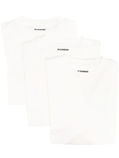 Shop Jil Sander Logo-patch Crew-neck T-shirt In Weiss