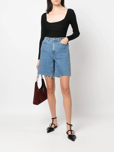 Iro Amarok Square-neck Ribbed Sweater In Schwarz