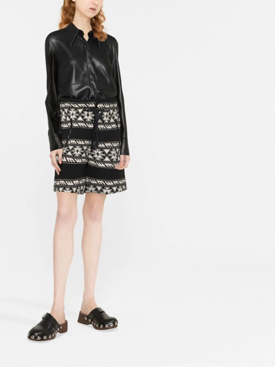 Isabel Marant Étoile Linima Patterned Cotton Shorts In Schwarz