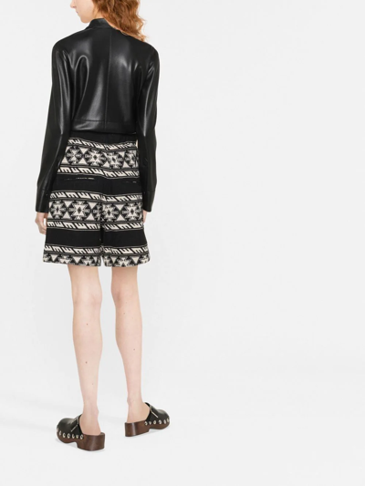 Isabel Marant Étoile Linima Patterned Cotton Shorts In Schwarz