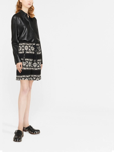 Isabel Marant Étoile Linima Patterned Cotton Shorts In Schwarz