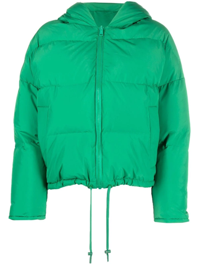 Shop Yves Salomon Reversible Hooded Padded Jacket In Green