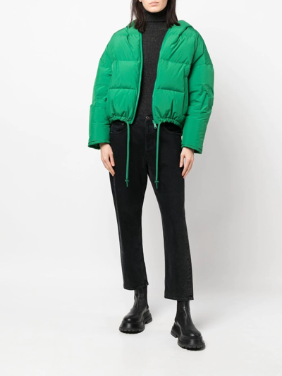 Shop Yves Salomon Reversible Hooded Padded Jacket In Green