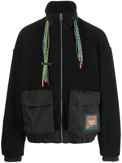 Shop Ambush Drawstring Fleece Jacket In Schwarz