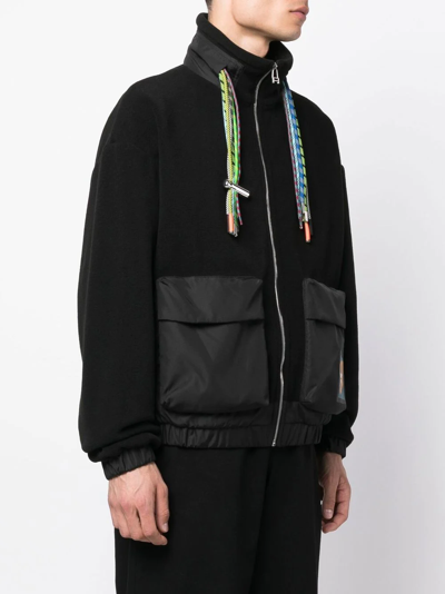 Shop Ambush Drawstring Fleece Jacket In Schwarz