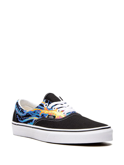 Shop Vans Era "electric Flames" Sneakers In Black