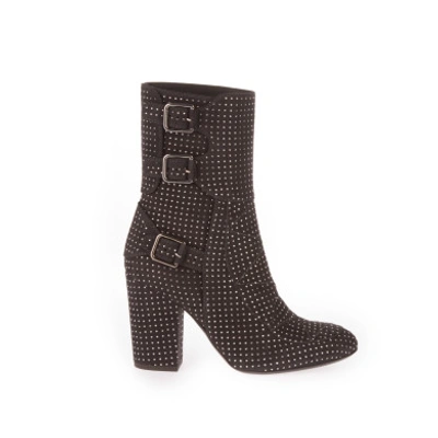 Shop Laurence Dacade Grey Suede Ankle Boots In Antracite