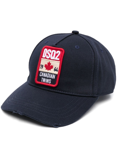 Shop Dsquared2 Logo-patch Baseball Cap In Blau