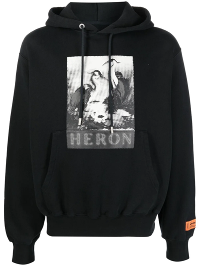 Shop Heron Preston Graphic-print Pullover Hoodie In Schwarz