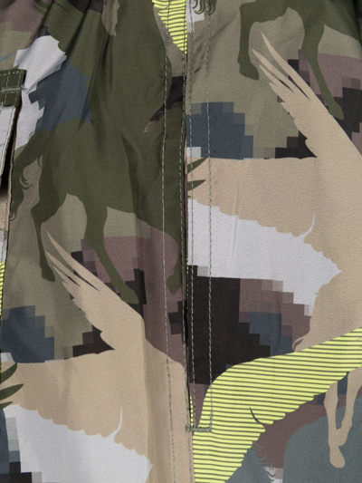 Shop Etro Pegaso Camouflage-print Swim Shorts In Grün