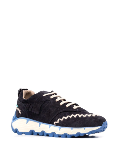Shop Etro Earthbeat Embroidered Low-top Sneakers In Blau