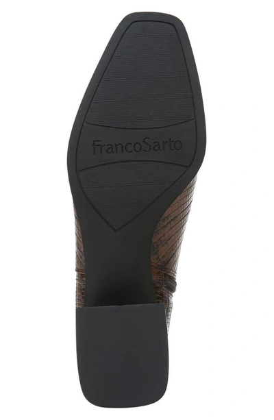Shop Franco Sarto Nico Croc Embossed Block Heel Bootie In Espresso