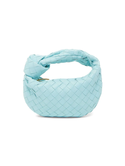Shop Bottega Veneta Women's Mini Jodie Intrecciato Leather Top-handle Bag In Pale Blue