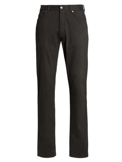 Shop Zegna Slim-fit Stretch Gabardine Jeans In Dark Grey Solid